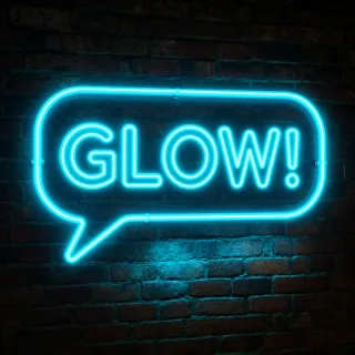 Neon speech bubble — glowing outline effect with multiple blur passes, ideal for dark backgrounds and modern designs