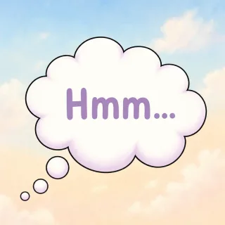 Thought bubble — cloud-shaped bubble with small circles as a tail, indicates thinking or inner monologue
